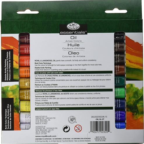 Oil Set Royal 18 12Ml Tubes W/Brush Oil18 Arts & Crafts JB-38086_1