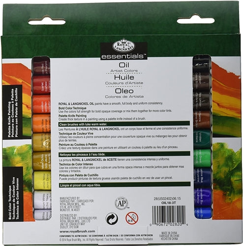 Oil Set Royal 18 12Ml Tubes W/Brush Oil18 Arts & Crafts JB-38086_1