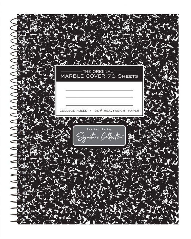 Composition Wirebound Book-College Ruled (70 Sheets) 9 3/4" X 7 1/2" JB-38264