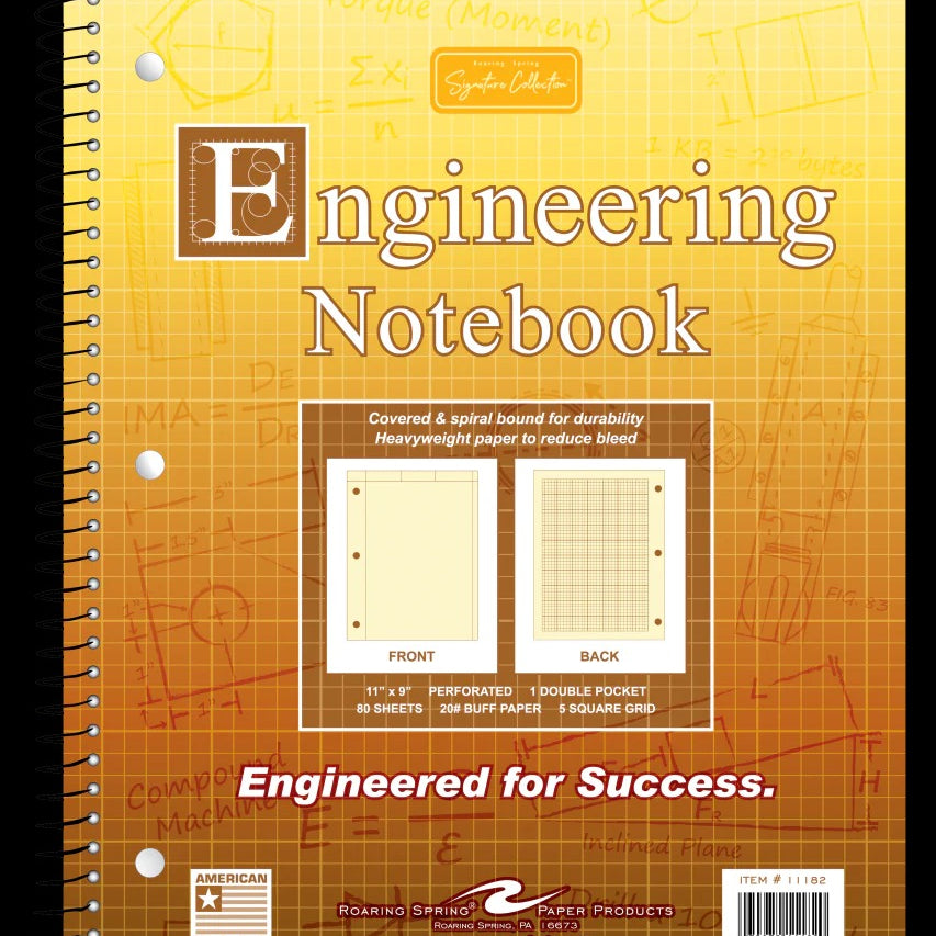 Roaring Springs Wirebound Engineering Notebook - 8.5" X 11" - Buff JB-38266