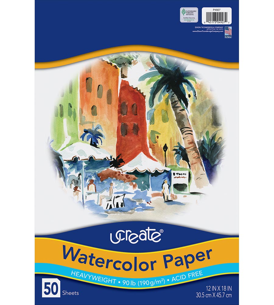 Watercolor Paper 12X18 Pad Arts & Crafts JB-38532_367ddccd-7074-43f6-a7b1-122db7f62e5b