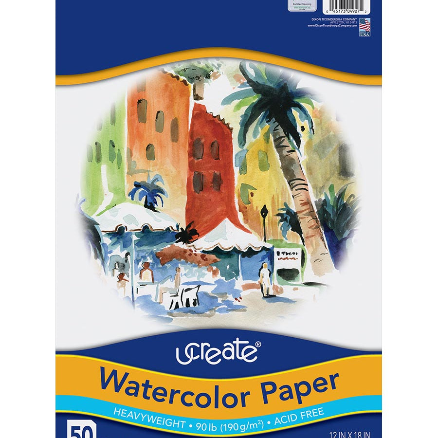 Watercolor Paper 12X18 Pad Arts & Crafts JB-38532_367ddccd-7074-43f6-a7b1-122db7f62e5b