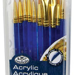 Gold Taklon Paint Brush Value Pack 10Pk Arts & Crafts JB-38626_1