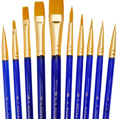 Gold Taklon Paint Brush Value Pack 10 Arts & Crafts JB-38627_010e62ca-783a-4041-995e-4af4466312f6