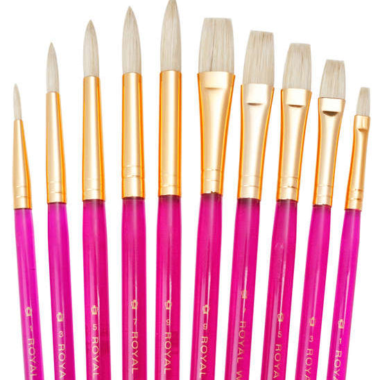 Bristle Paint Brush Value Pack 10Pc Arts & Crafts JB-38628