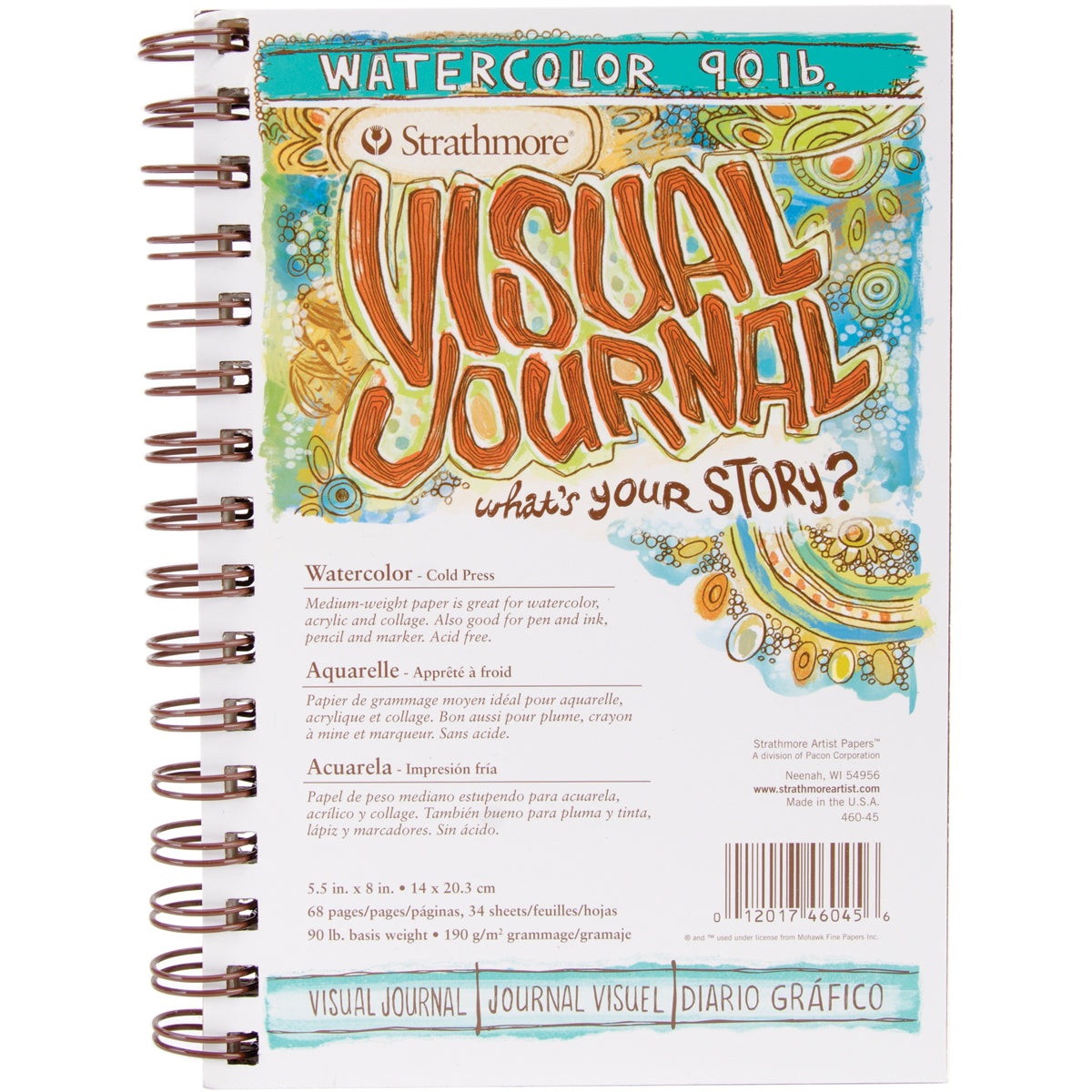Strathmore Visual Journal Watercolor 5.5"X8"-34 Sheets Arts & Crafts JB-39686