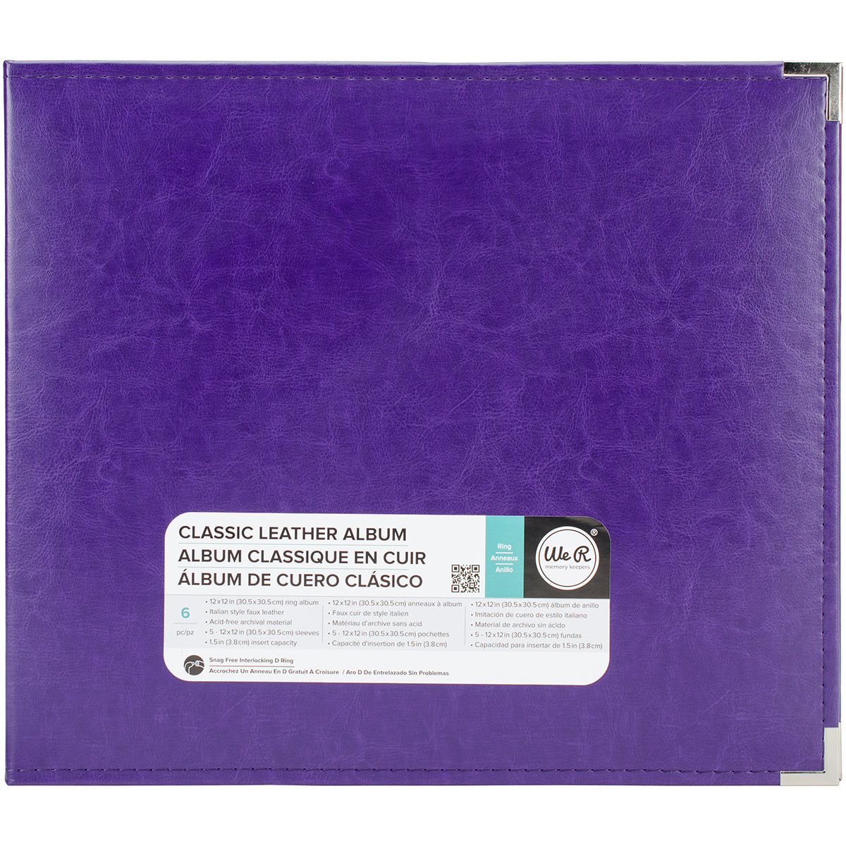 Scrapbook Album - 12X12 Leather D-Ring (Grape) JB-40004