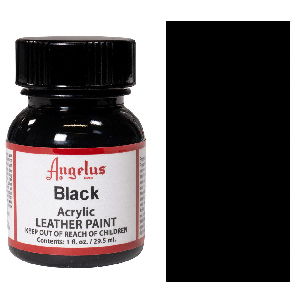 1 Oz Flat Black Leather Paint By Angelus JB-40557
