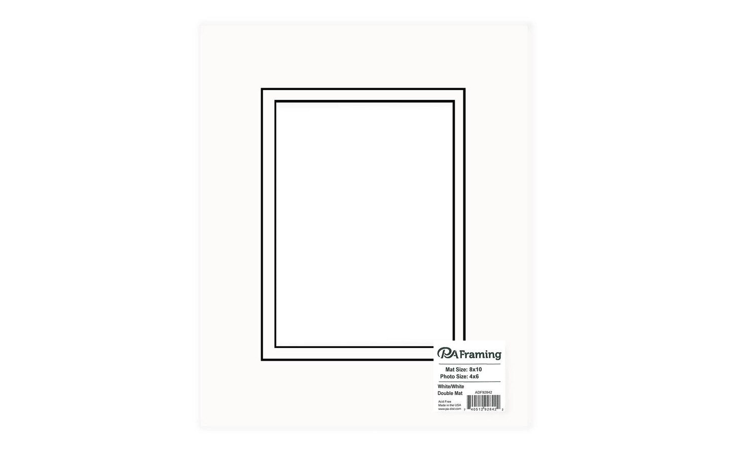 8X10 White Mat W/Black Core JB-40633