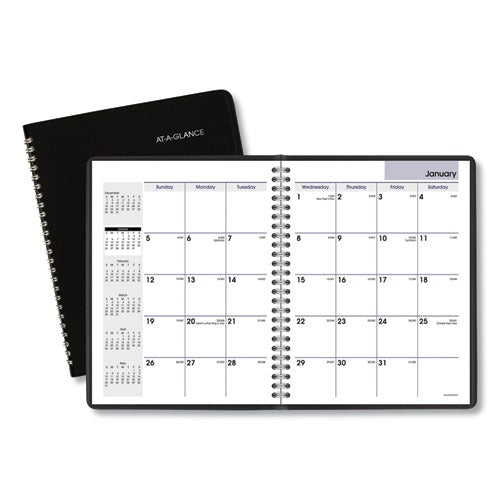 Dayminder Monthly Planner With Notes Column, Ruled Blocks, 8.75 X 7, Black Cover JB-40652_81d90f21-b660-4862-9f5d-49e0a199caf5
