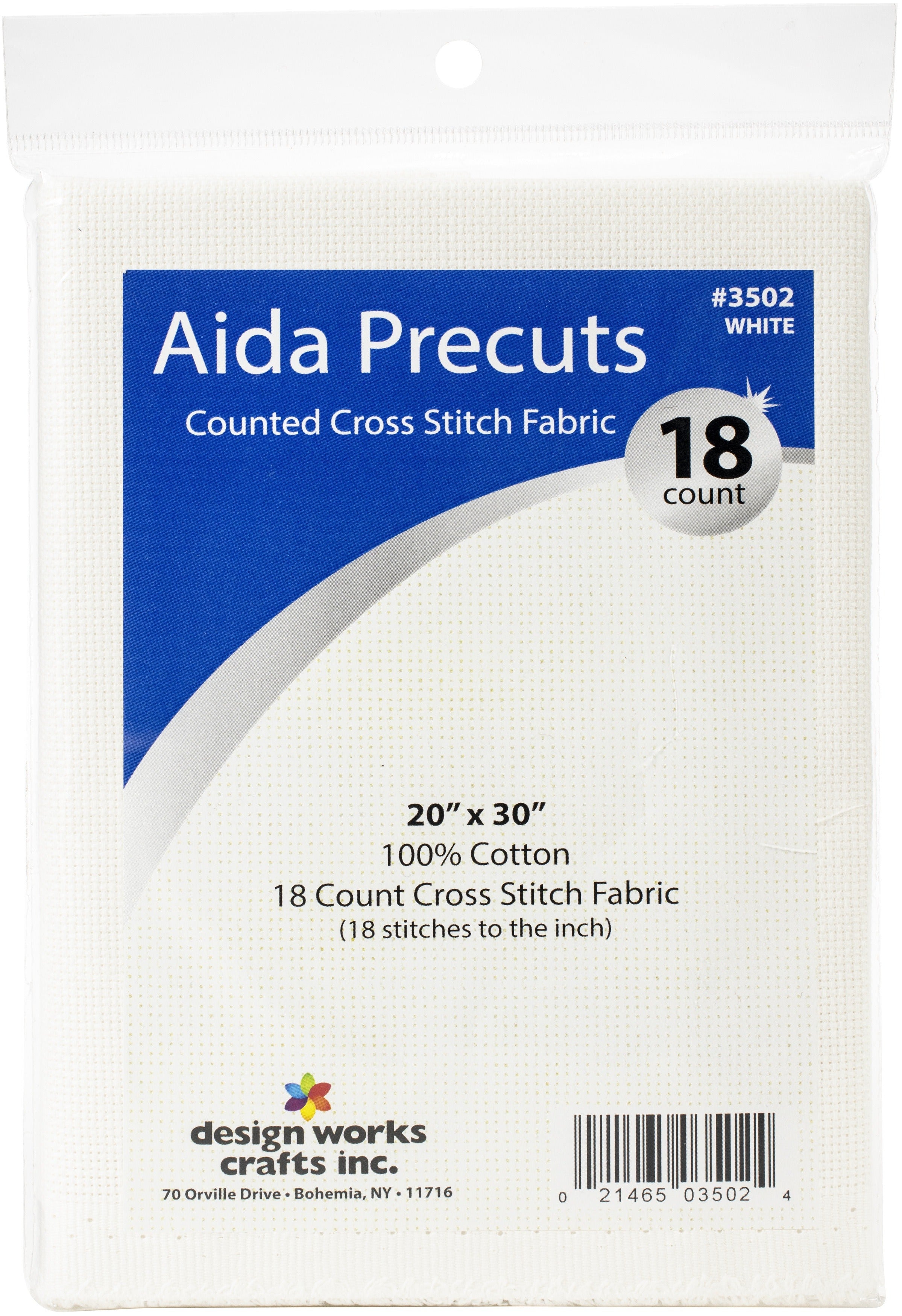 Design Works Gold Quality Aida 18 Count 20"X30"-White JB-40752