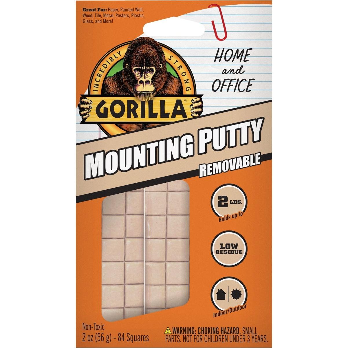 Gorilla 2 Oz. Mounting Putty (84-Squares) JB-40774_050d7835-b657-4e71-a7b9-2147bf671d52