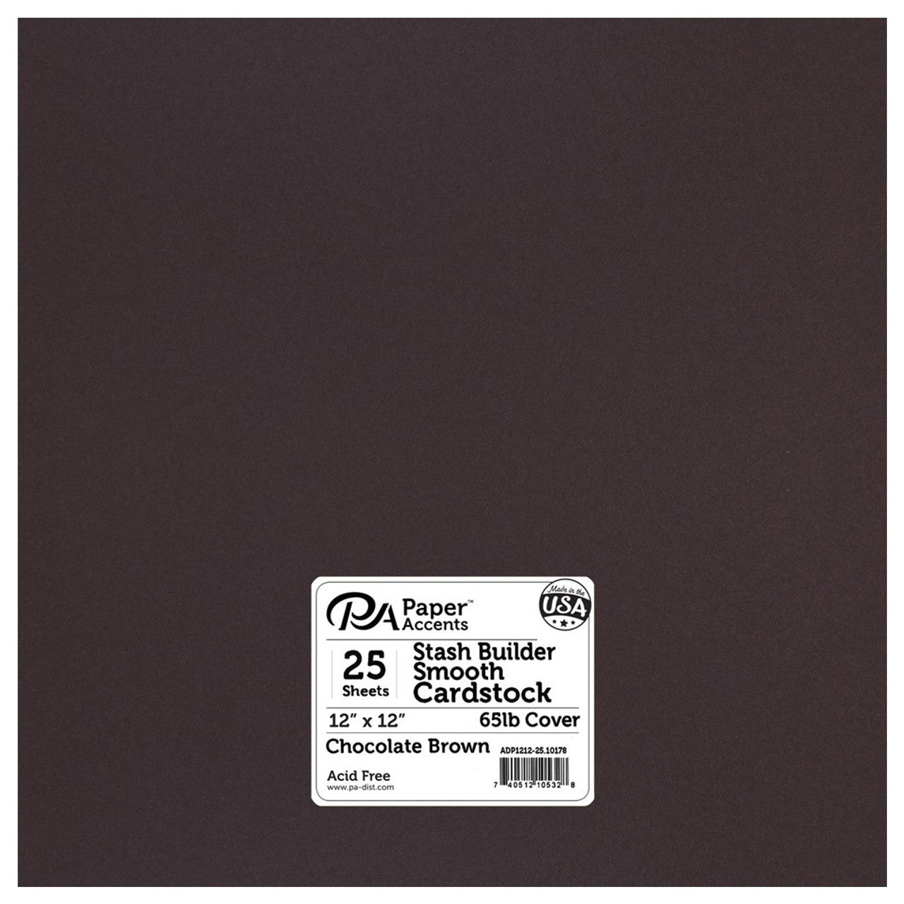 12X12 CHOC. BROWN SMOOTH CARDS JB-40779