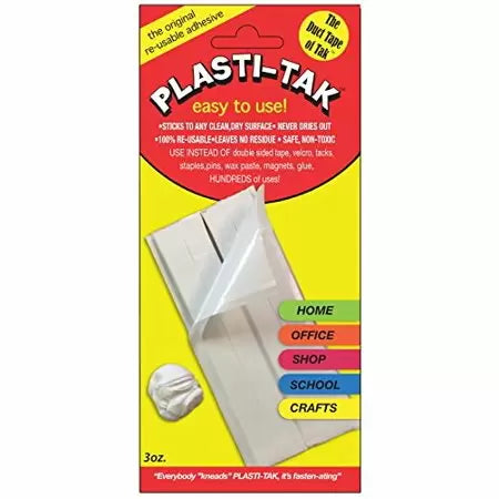 Plasti-Tak Putty 3Oz Very Adhesive Non Drying Always Reuseable JB-40800