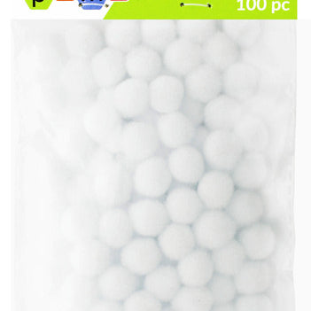 1/2" White Pom Poms JB-40912
