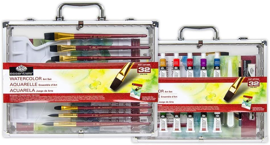 Royal And Langnickel Watercolour Art Set 32 Piece In Aluminium Frame Window Box JB-41014