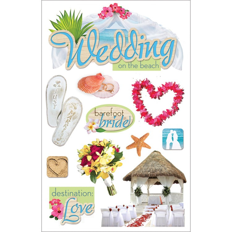 Paper House 3D Stickers 4.5"X7.5" -Beach Wedding Arts & Crafts JB-41171_19de0f12-c459-4db2-a3a3-8d3433377f13