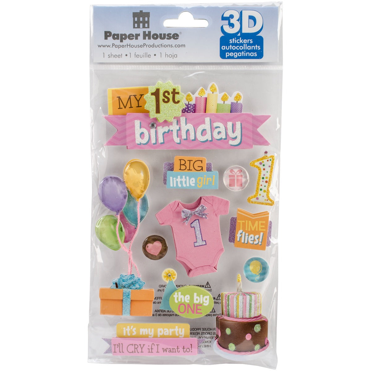 Paper House 3D - 1St Birthday Girl Arts & Crafts JB-41172