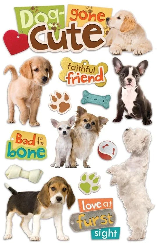 Scrapbook Stickers - 3D Dog Gone Cute Arts & Crafts JB-41180_14583636-54a8-4cc1-bd34-f51014e6a673