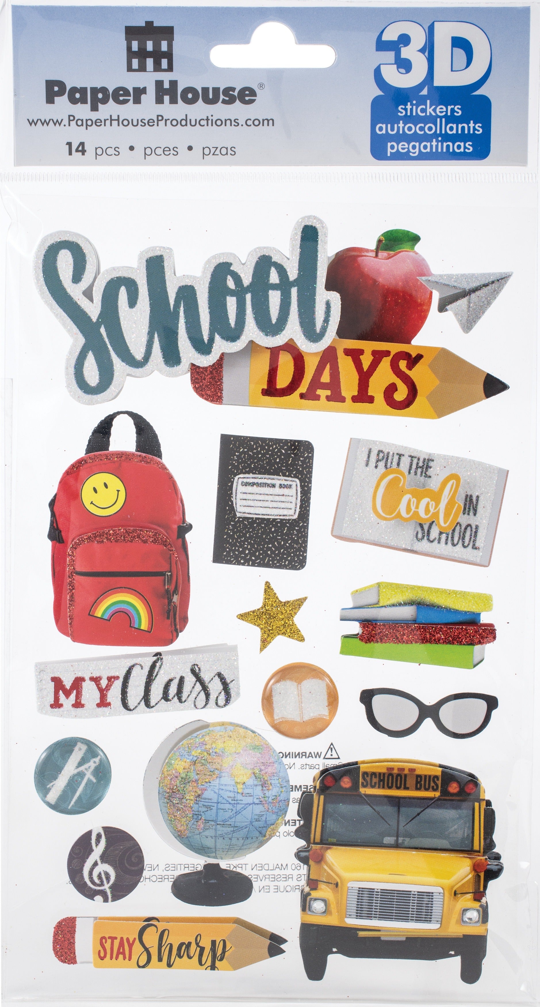 Paper House 3D Stickers-School JB-41183