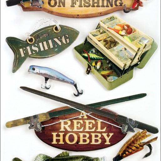 Paper House 3D Stickers 4.5"X7.5" -Hooked On Fishing JB-41191_0fba78fb-7b57-477b-b9db-ddb3c8188f4e