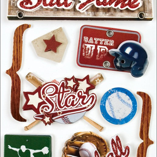 3D Stickers 4.5"X7.5" - Baseball Arts & Crafts JB-41195