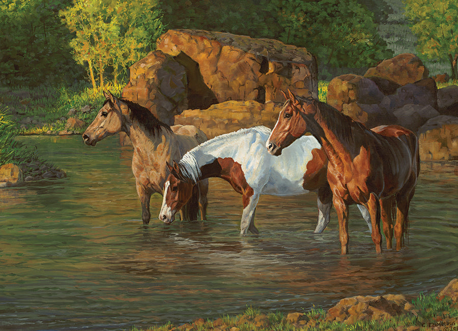 Horse Pond Magic 500 Piece Cobble Hill Puzzle - Cummings. Chris JB-41222