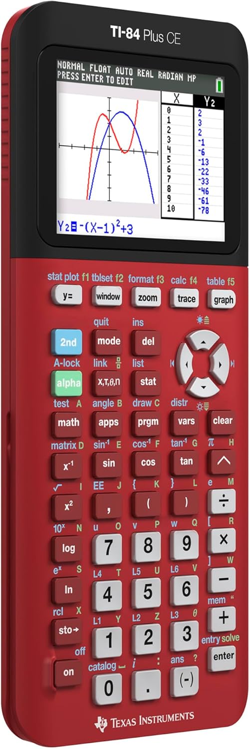 Texas Instruments Ti-84 Plus Ce Graphing Calculator - Red JB-41228_1
