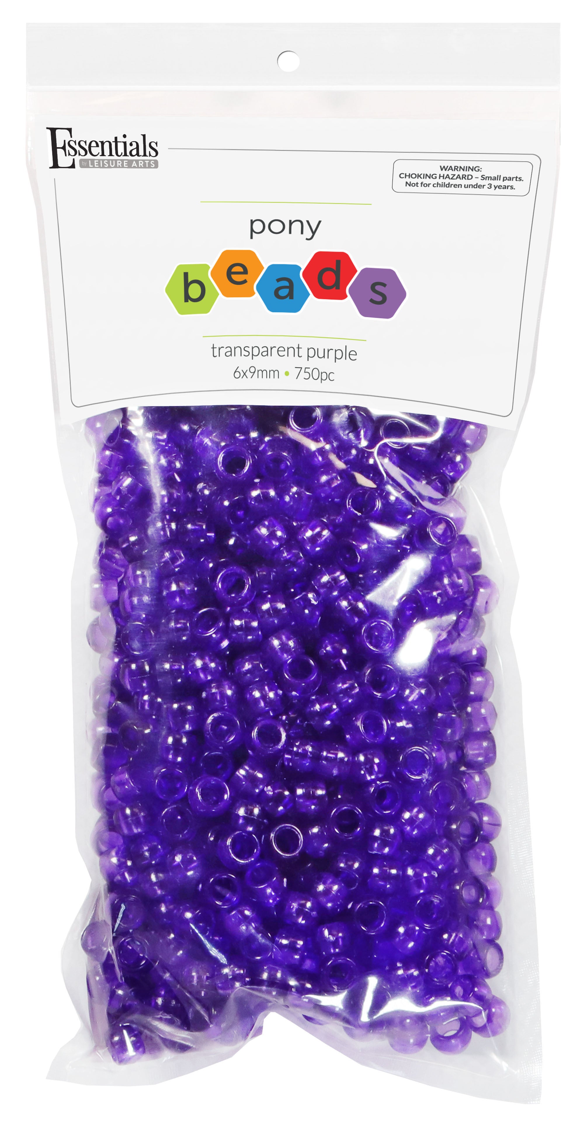 Trans Purple Pony Beads JB-41301