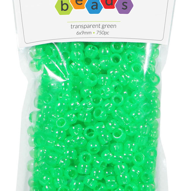 Trans Green Pony Beads JB-41305