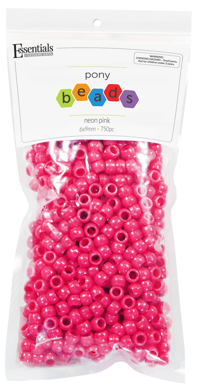 Neon Pink Pony Beads JB-41309