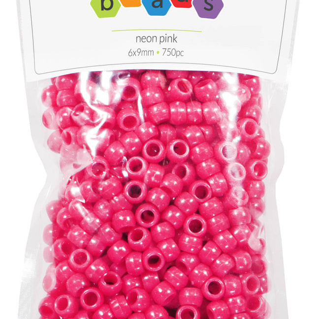 Neon Pink Pony Beads JB-41309
