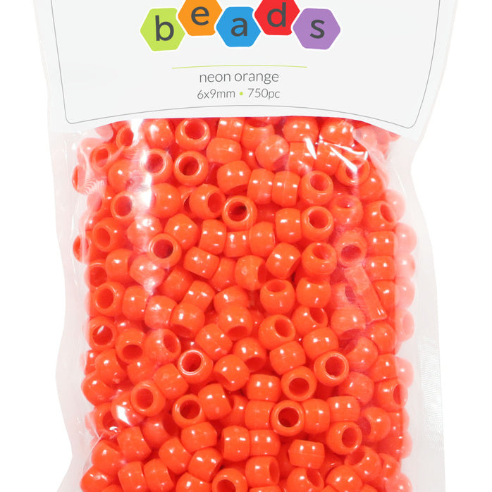 Neon Orange Pony Beads JB-41311