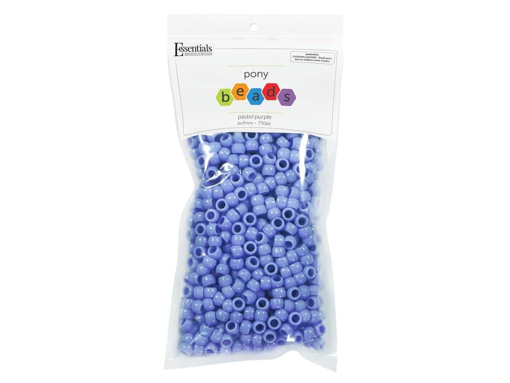 Essentials By Leisure Arts Pony Beads - 6 X 9 Mm Pastel Purple 750 Pc. JB-41314_0b2e2428-e9df-496f-aff6-a99ba628c41b