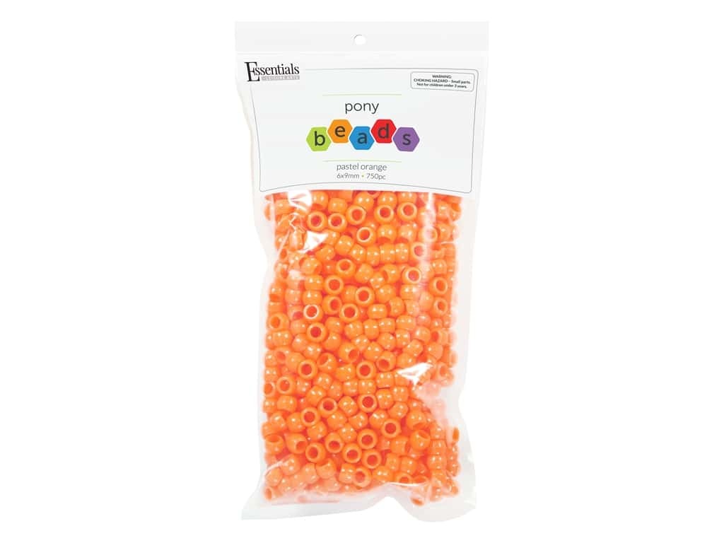 Essentials By Leisure Arts Pony Beads - 6 X 9 Mm Pastel Orange 750 Pc. JB-41316_ae750c9c-99e8-420b-92b0-9eb99caf7284
