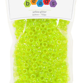 Glitter Yellow Pony Beads JB-41326