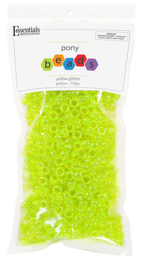 Glitter Yellow Pony Beads JB-41326