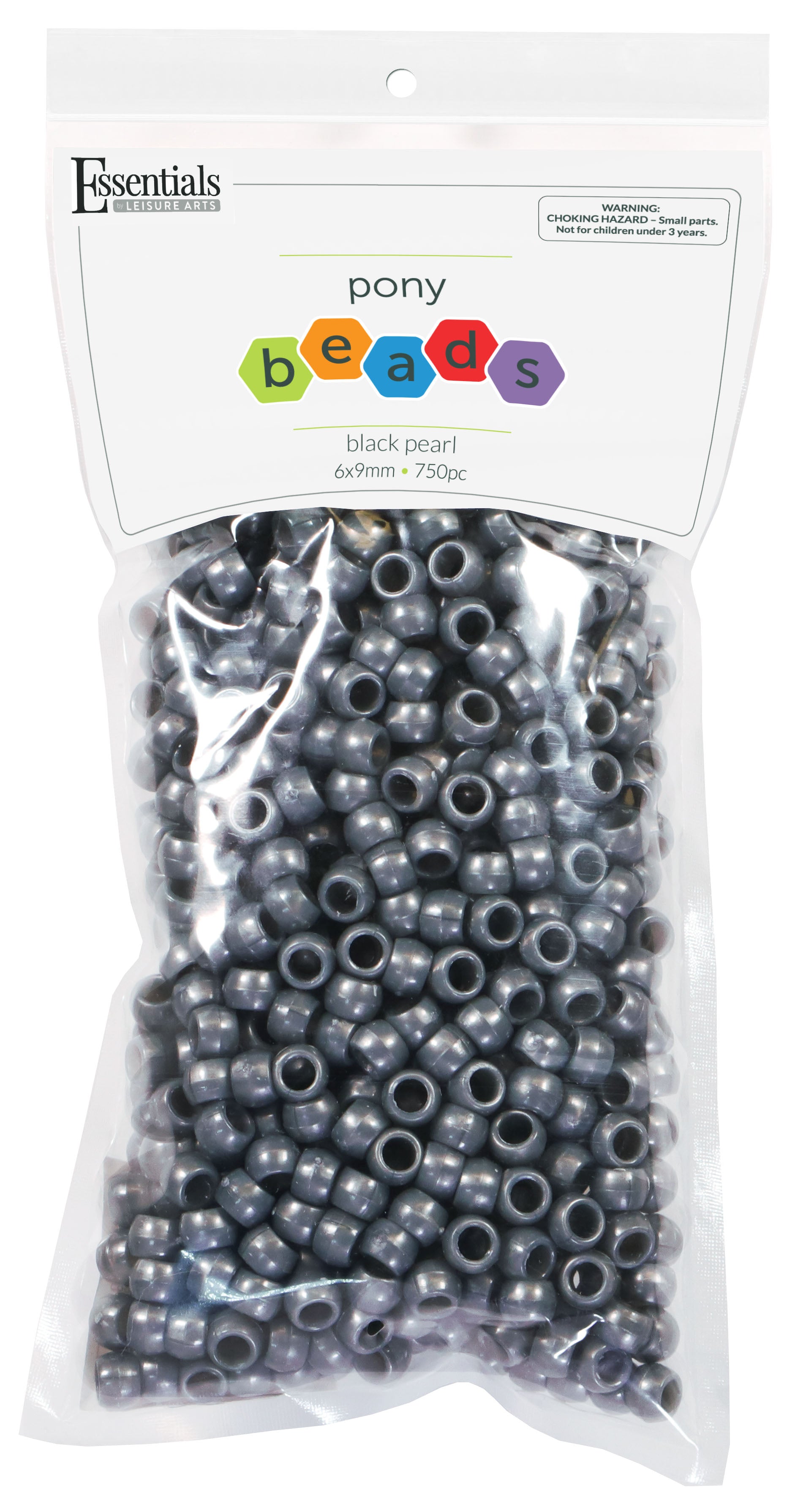 Pearl Black Pony Beads JB-41330