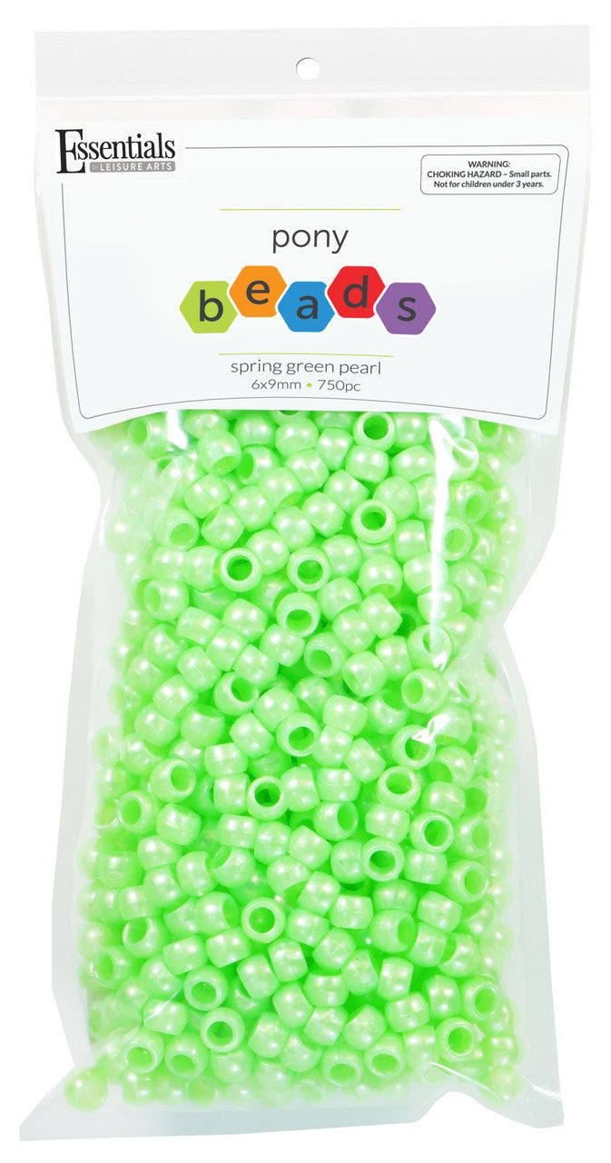 Pearl Spring Green Pony Beads JB-41336