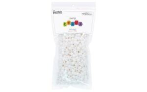 Essentials By Leisure Arts, Pony Bead, 6Mm X 9Mm, Pearl Ivory, 750Pc JB-41337_53863c9a-dd76-403b-8482-69d3d6403452