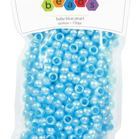 Pearl Baby Blue Pony Beads JB-41338