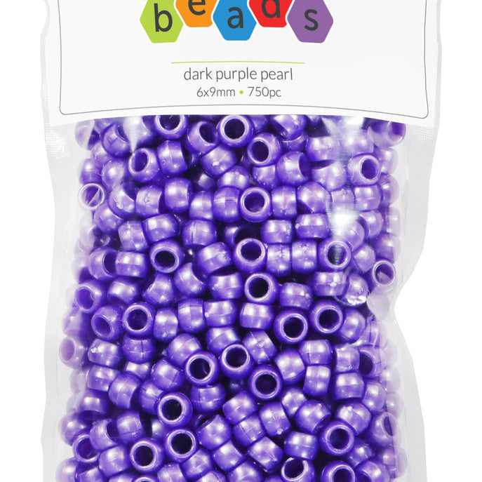 Pearl Dark Purple Pony Beads JB-41339