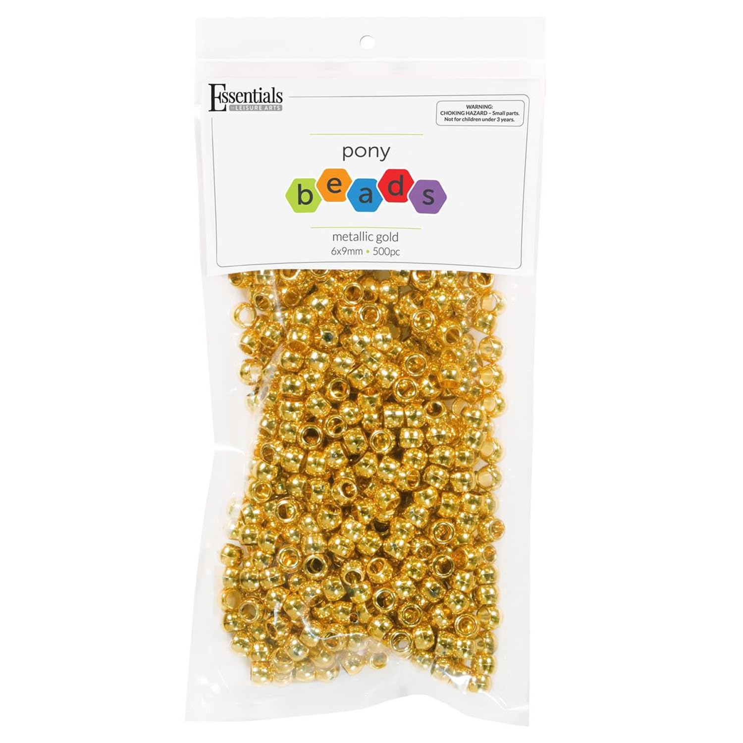 Metallic Gold Pony Beads JB-41352