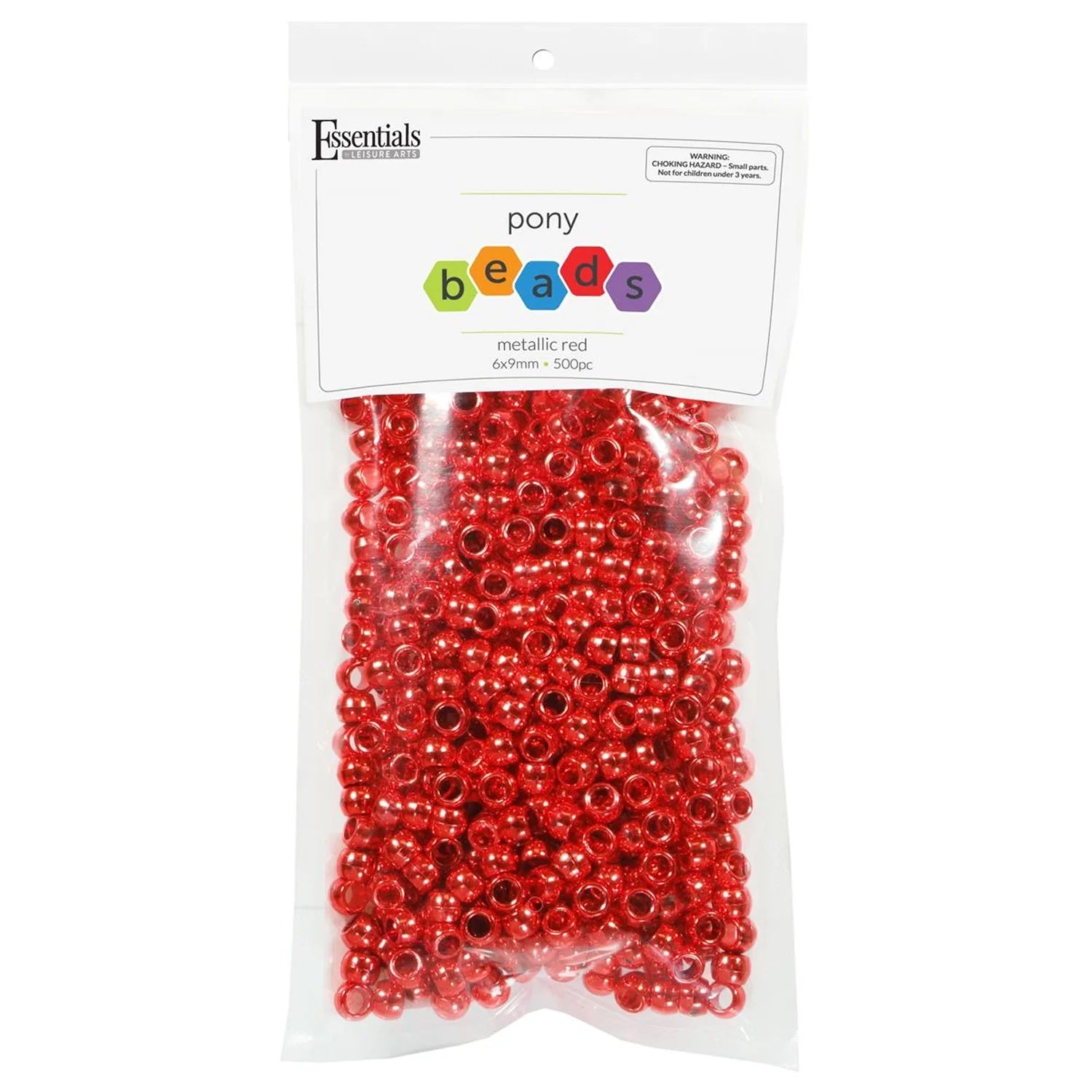 Metallic Red Pony Beads JB-41354