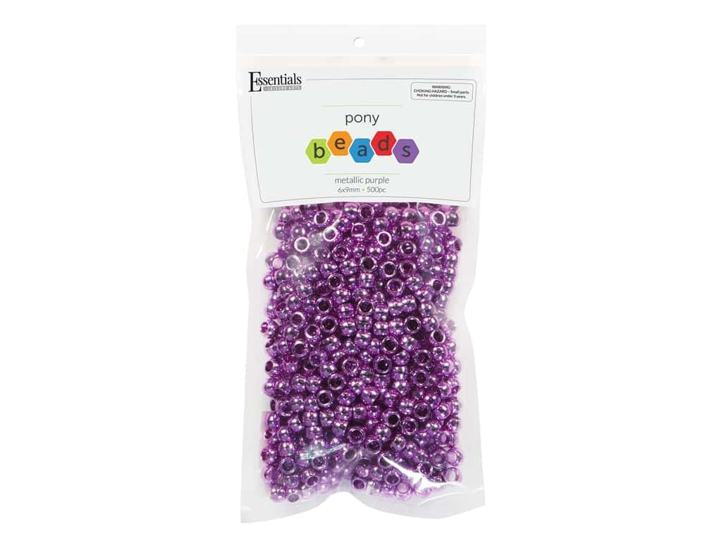Essentials By Leisure Arts Bead Pony 6Mm X 9Mm Metallic Purple 500Pc JB-41357_5bf5d31a-e776-49fe-b818-af1e929f1d6f