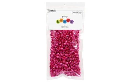 Essentials By Leisure Arts, Pony Bead, 6Mm X 9Mm, Metallic Pink, 500Pc JB-41358_3df911f1-9c31-4cca-8ead-4769266445be
