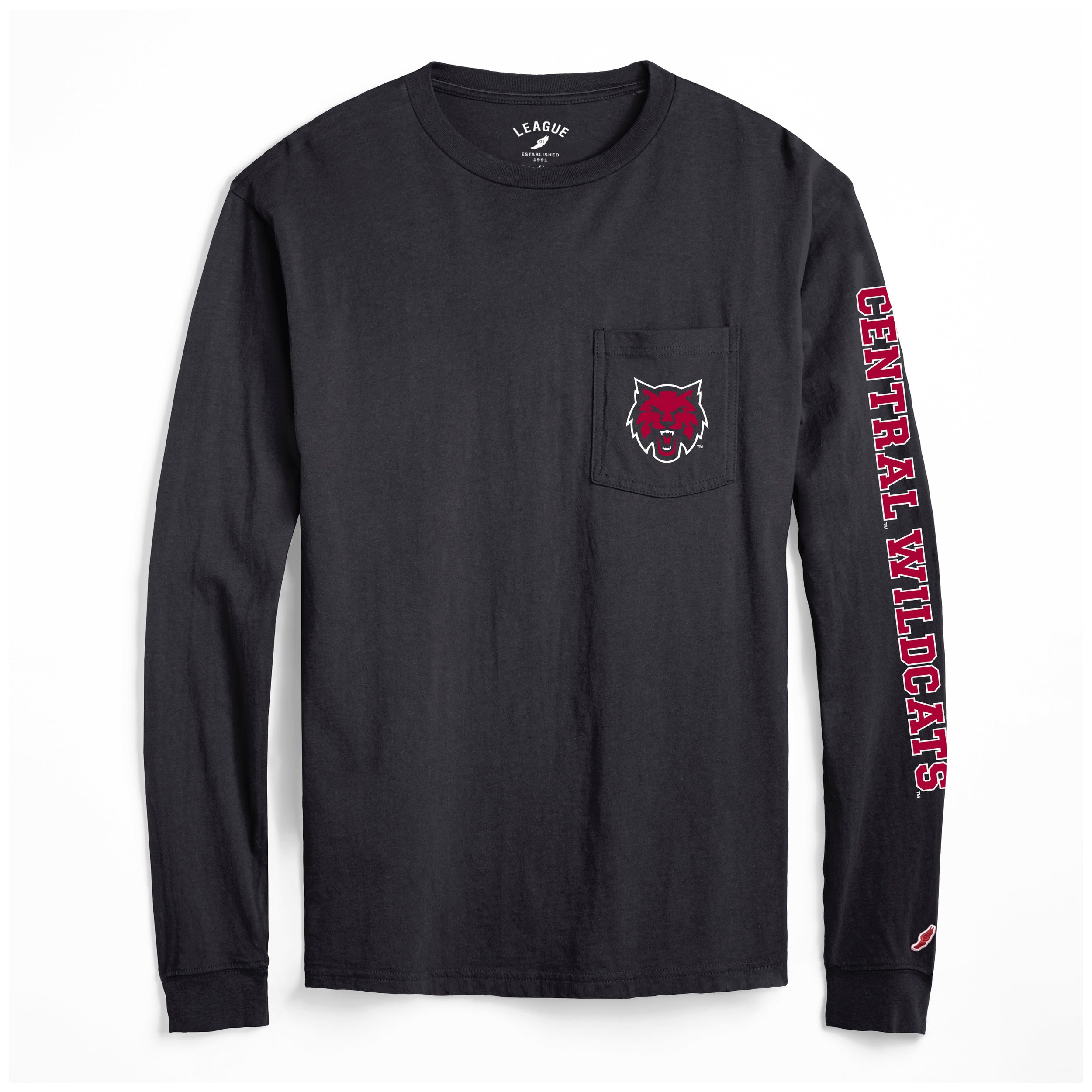 CWU Long Sleeve Shirt W/ Front Pocket & Sleeve Printing JB-41422_BLACK