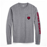 CWU Long Sleeve Shirt W/ Front Pocket & Sleeve Printing JB-41422_FALL_HEATHER