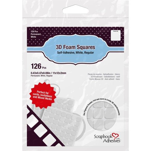 .5X.5 Foam Squares White JB-41790