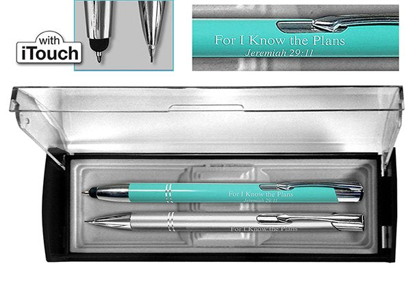 Blu/Silver Pen Pencil Set Ador JB-41994_1
